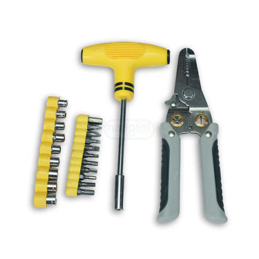 21 Pcs Screwdriver Socket Tool Kit With 6 in 1 Pliers Tool Wire Strippers (HT43)