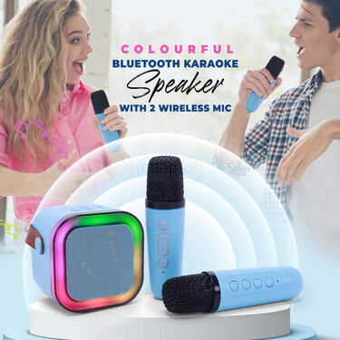 Colorful Bluetooth Karaoke Speaker With 2 Wireless Mic (KBS2)