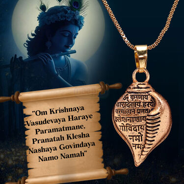 Shri Krishna Shankha Pendant With Chain (KSPN8)