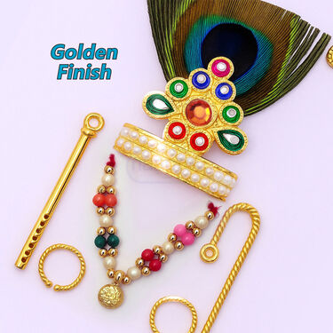 Laddu Gopal Jewellery Combo With Free Kanha Ji Dress (LGJFD1)