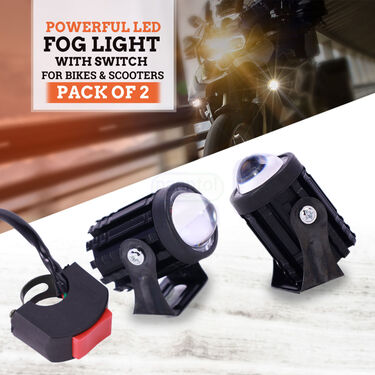 Powerful LED Fog Light With Switch For Bikes & Scooters - Pack of 2 (LSL)