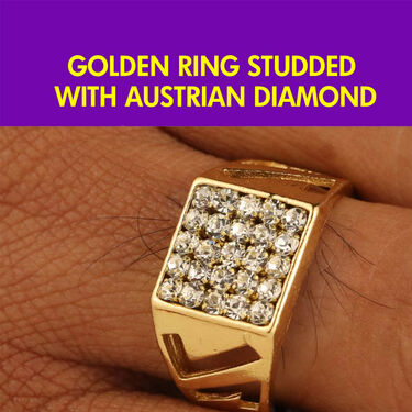 Golden Watch + 2 Chain + Bracelet + Ring (MGW2CBR11)
