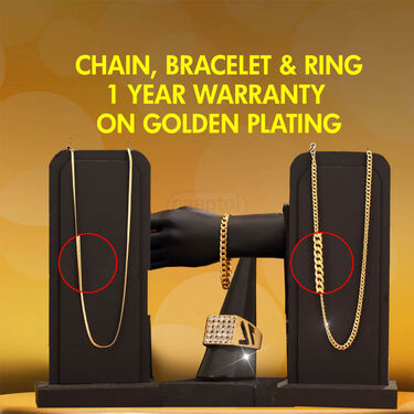 Golden Watch + 2 Chain + Bracelet + Ring (MGW2CBR11)