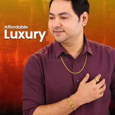 Golden Watch + 2 Golden Chain + Om Pendant + OM Ring + OM  Bracelet (MGW2CBRP1)