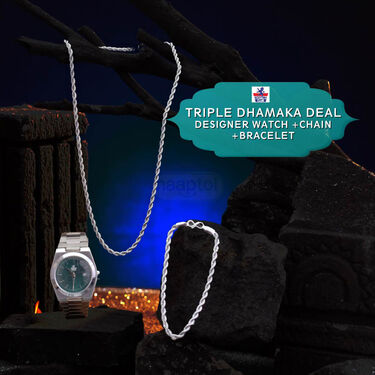 Designer Watch + Chain + Bracelet (MGWCB13)