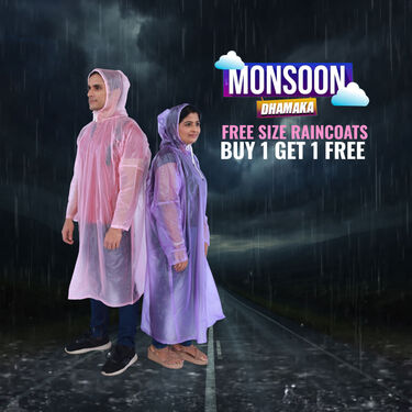 Monsoon Dhamaka Deal Free Size Raincoats BOGO (MRC1)