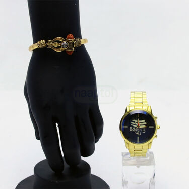Golden Mahadev Watch +Rudraksha Kada (MWK1)