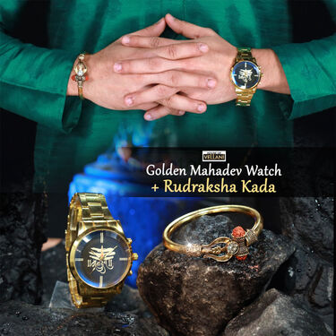 Golden Mahadev Watch +Rudraksha Kada (MWK1)