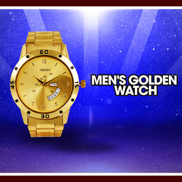 Men's Golden Watch with Golden Chain (MGWC1)