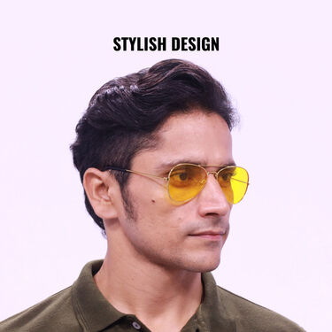 Stylish Aviator Design HD Night Vision Glasses With Free Digital Watch (NVGW4)