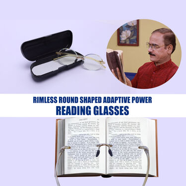 Rimless Round Shaped Adaptive Power Reading Glasses (ORG3)