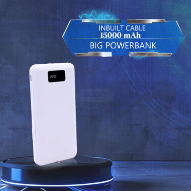 Inbuilt Cable 15000 mAh Big Powerbank (PB28)