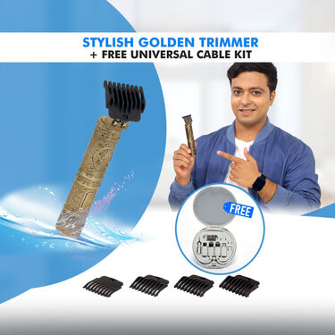 Stylish Golden Trimmer With Free Universal Cable Kit (PMTDC)