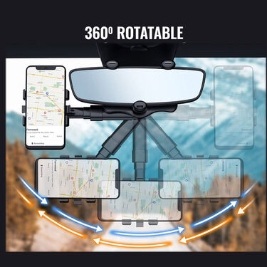 Rotating Car Mobile Holder For Navigation Live Recording Selfies Video Watching