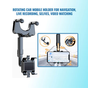 Rotating Car Mobile Holder For Navigation Live Recording Selfies Video Watching