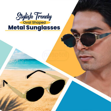 Stylish Trendy Oval Shaped Metal Sun Glasses (SSG)