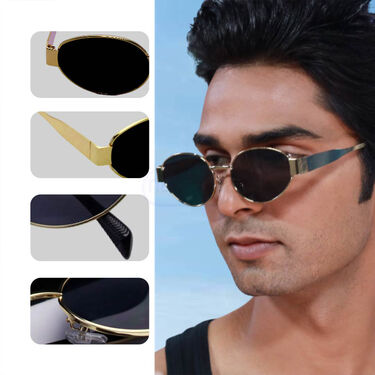 Stylish Trendy Oval Shaped Metal Sun Glasses (SSG)