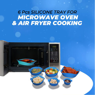 6 Pcs Silicon Tray For Microwave Oven Air fryer Cooking (STAC)