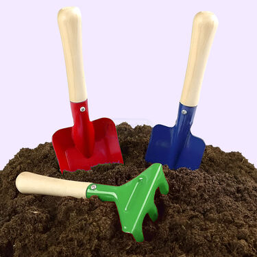 3 Pcs Sturdy Wooden Handle Safe Gardening Tools
