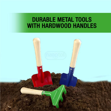 3 Pcs Sturdy Wooden Handle Safe Gardening Tools