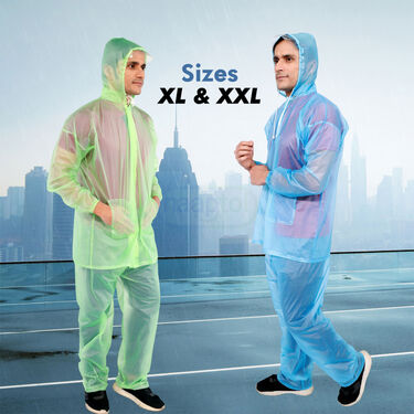 Pick Any 1 Transparent Raincoat With Free Rain Protector Bag Cover For Men (TRCB1)