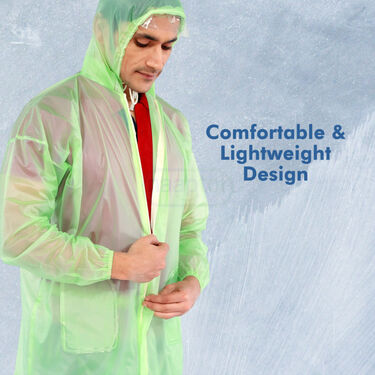 Pick Any 1 Transparent Raincoat With Free Rain Protector Bag Cover For Men (TRCB1)