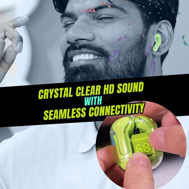 Wireless Ultrapro earpods with Display + Free Rechargeable Golden Trimmer (TWS58)