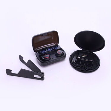 Wireless Bluetooth Earbuds With inbuilt Screen & Powerbank With Free Multipurpose Cable Kit & Mobile Stand (TWS65)