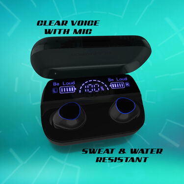 Wireless Bluetooth Earbuds With inbuilt Screen & Powerbank With Free Multipurpose Cable Kit & Mobile Stand (TWS65)