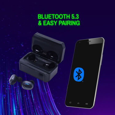 Wireless Earpods With Charging Case Inbuilt Power Bank And Clock (TWS73)