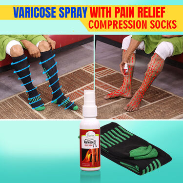 Varicose Spray with Pain Relief Compression Socks (PRS33)