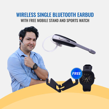 Wireless Single Bluetooth With Free Mobile Stand And Sports Watch (WSB2)