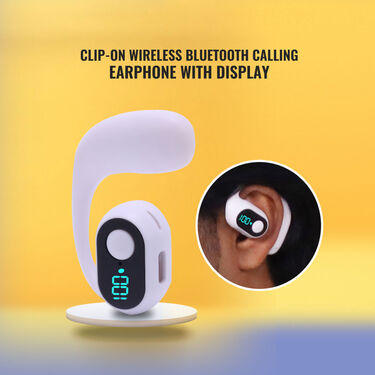 Clip On Wireless Bluetooth Calling Earphone With Display (WSBD)