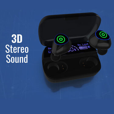 Wireless Bluetooth Earpods with Inbuilt Powerbank + Stylish Watch (TWS28)