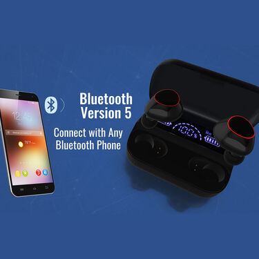 Wireless Bluetooth Earpods with Inbuilt Powerbank + Stylish Watch (TWS28)