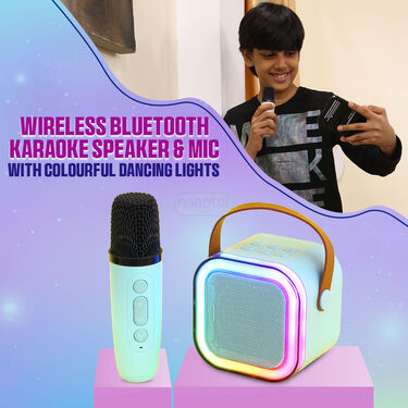 Wireless Bluetooth Karaoke Speaker & Mic with Colourful dancing lights (KBS1)