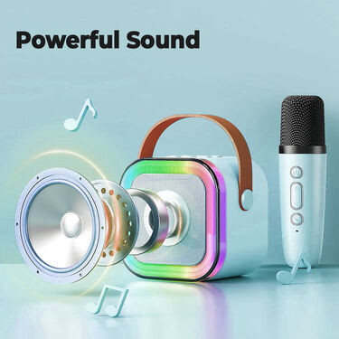 Wireless Bluetooth Karaoke Speaker & Mic with Colourful dancing lights (KBS1)